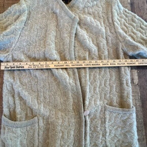 LeRoy Knitwear Vintage Sweater Duster Mohair Beige Pockets Small - Picture 7 of 11